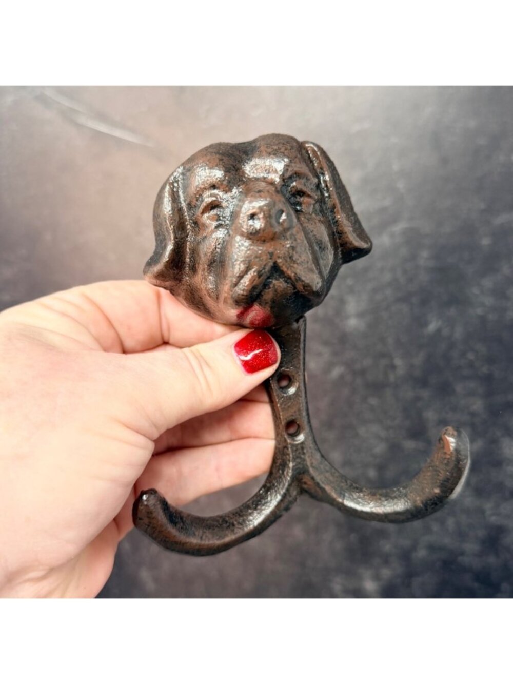 Cast Iron Dog Wall Hook Rustic Farmhouse Coat Hooks Vintage Style Entryway Decor